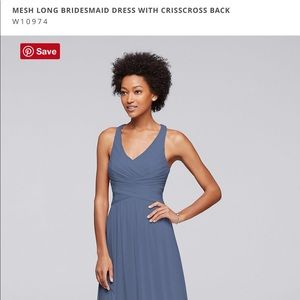 Steel blue David’s bridal dress BRAND NEW